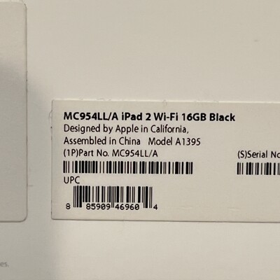 Apple iPad 2 16GB Wi-Fi Black EMPTY BOX With Tray ONLY Very Good