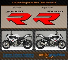 BMW S1000R Verkleidung Abziehbilder 2014-16 - Glanz Schwarz & Glänzend Rot