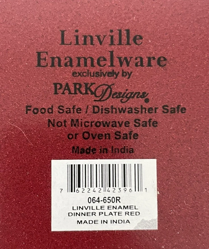 Park Designs Linville Enamelware Dark Red Dinner Plate NEW - Image 3 of 3