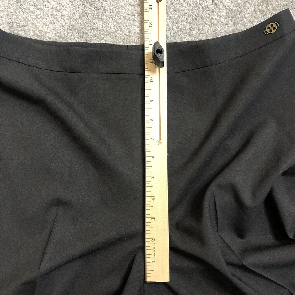 Pantalones Rena Lange Pantalones Pierna Recta Lana Carrera Marrón Talla 14 Foto 4 de 4