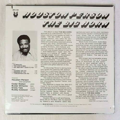 SEALED Houston Person - The Big Horn LP 1979 Muse MR 5136 - Picture 2 of 2