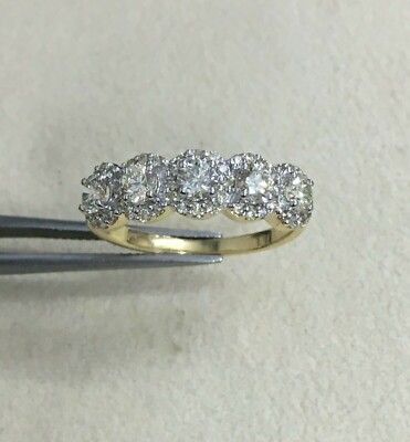 14K Yellow Gold Plated 1.60Ct Lab Created White Diamond Engagement Wedding Ring