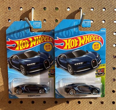 2019 HOT WHEELS P CASE - '16 BUGATTI CHIRON BLUE # 236/250 - LOT OF 2