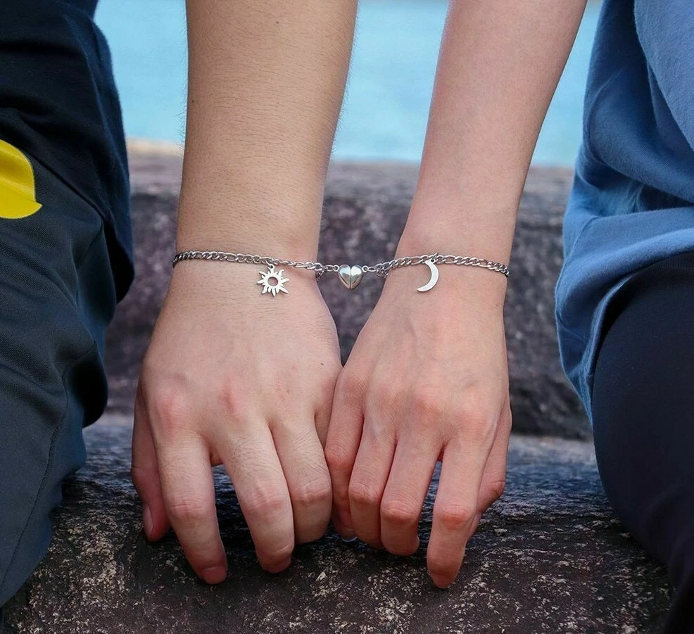 Magnetic Heart Bracelets - Couple Bracelets, Infinity Charm