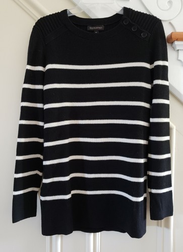 black and white striped pullover sweater
