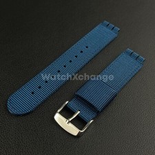 Blue Nylon Strap For Swatch Canvas Watch Band Sport Wristband 17/19mm