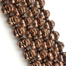 Copper Bali Beads, Solid Copper Handmade Beads, Copper Spacer Beads, Oxidized co