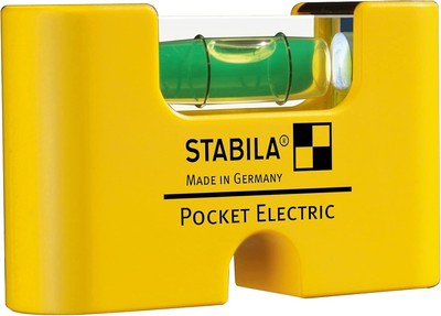 STABILA Mini-Wasserwaage Pocket Electric, 7 Cm, Starker Seltenerd-Magnet, 1 Hori