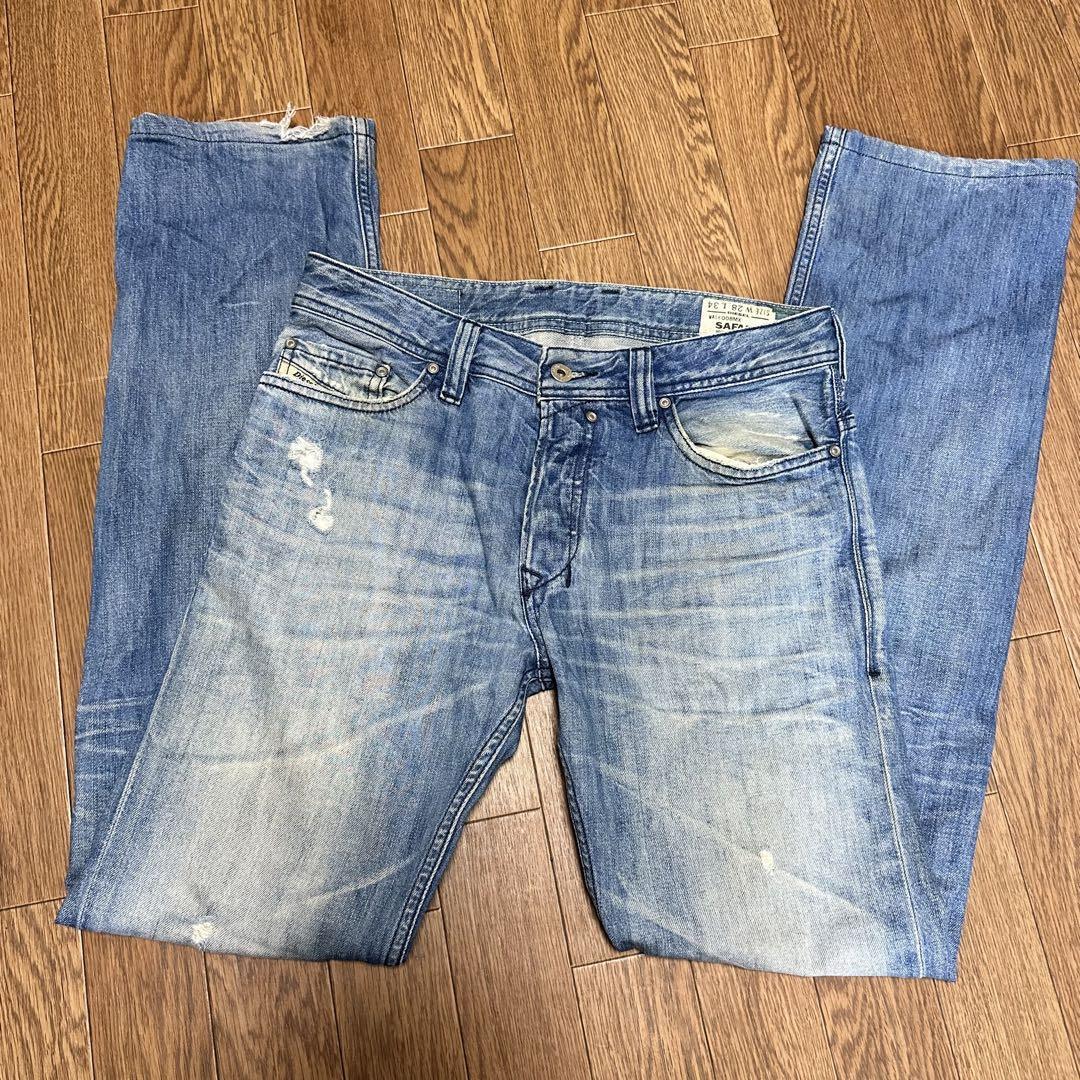 Diesel Men Blue Denim Jeans 28 Inch Luxury Vintage Wash Regular Fit Smart Casual-image