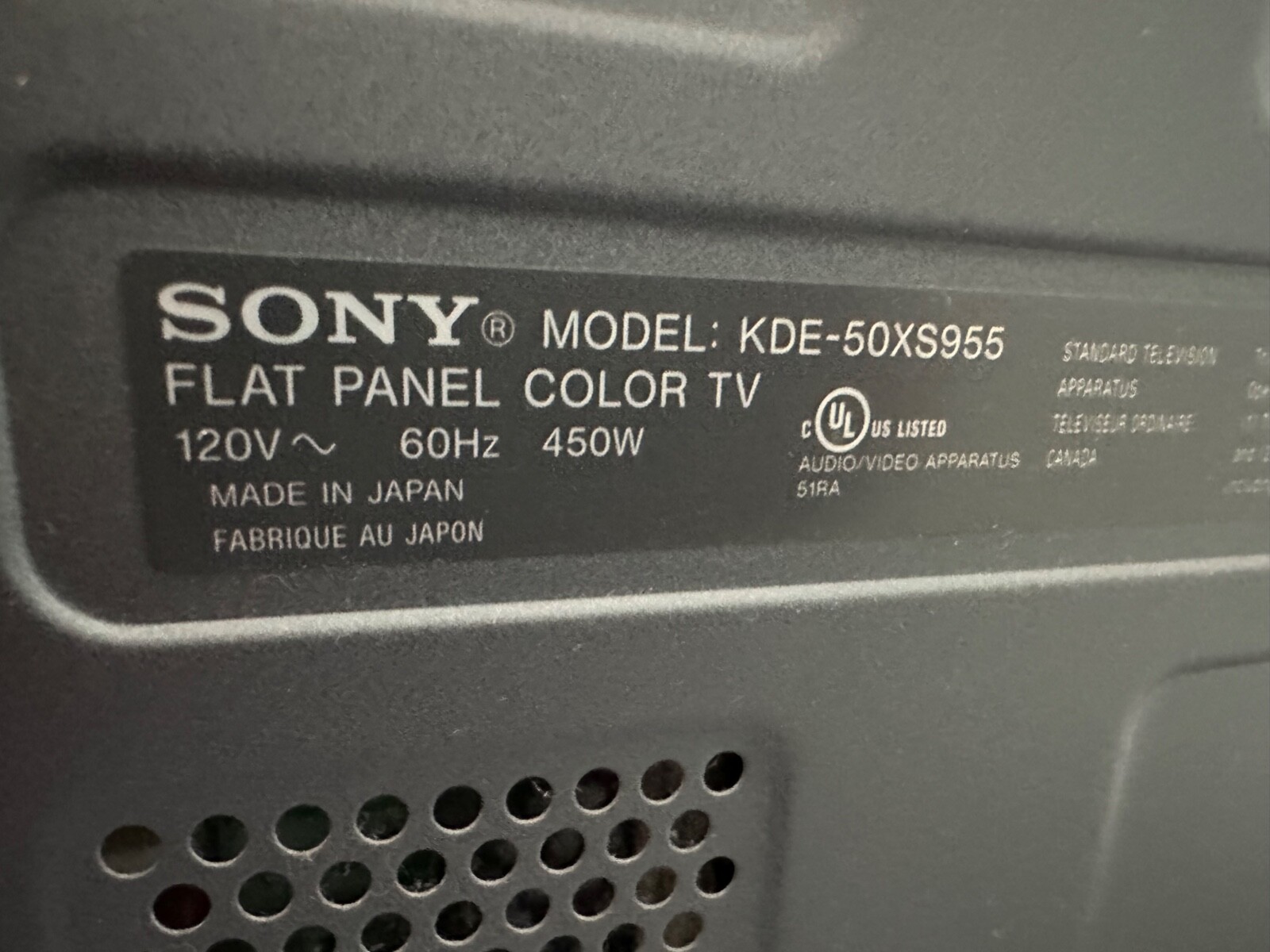 SONY 50" Flat Panel Color TV (Plasma WEGA™) eBay