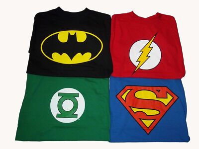 T Shirt Youth Kids DC Comics Batman Flash Green Lantern