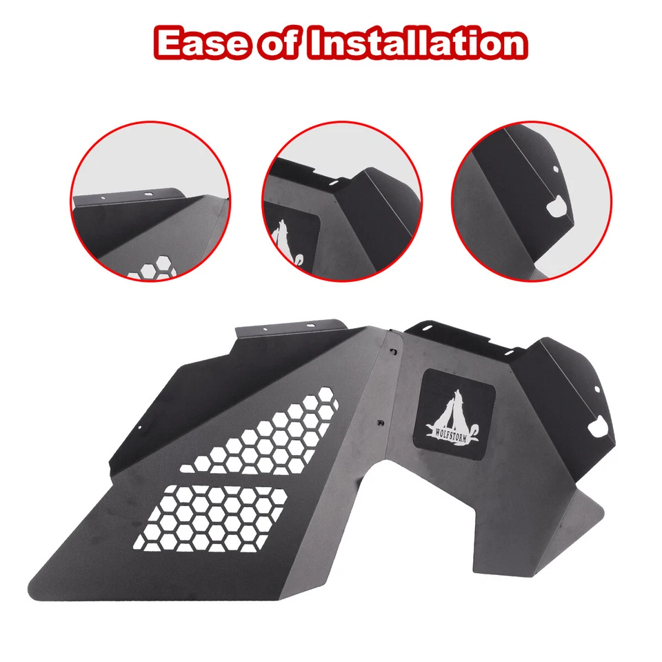 4pcs Black Front+Rear Inner Fender Liners Steel For 2007-2018 Jeep Wrangler JK - Image 4 of 4