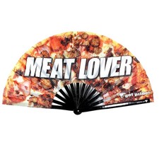 Meat Lover Premium Bamboo Folding Clack Hand Fan Rave Festival Pride LGBTQ Fan