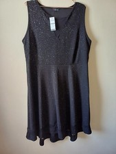 Yours Black Glitter Dress, UK size 24, New Party Cocktail Dress
