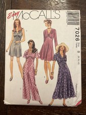 McCall's 7026 UNCUT Sewing Pattern, Misses' Dress, Jumpsuit, Romper, Size 8-12