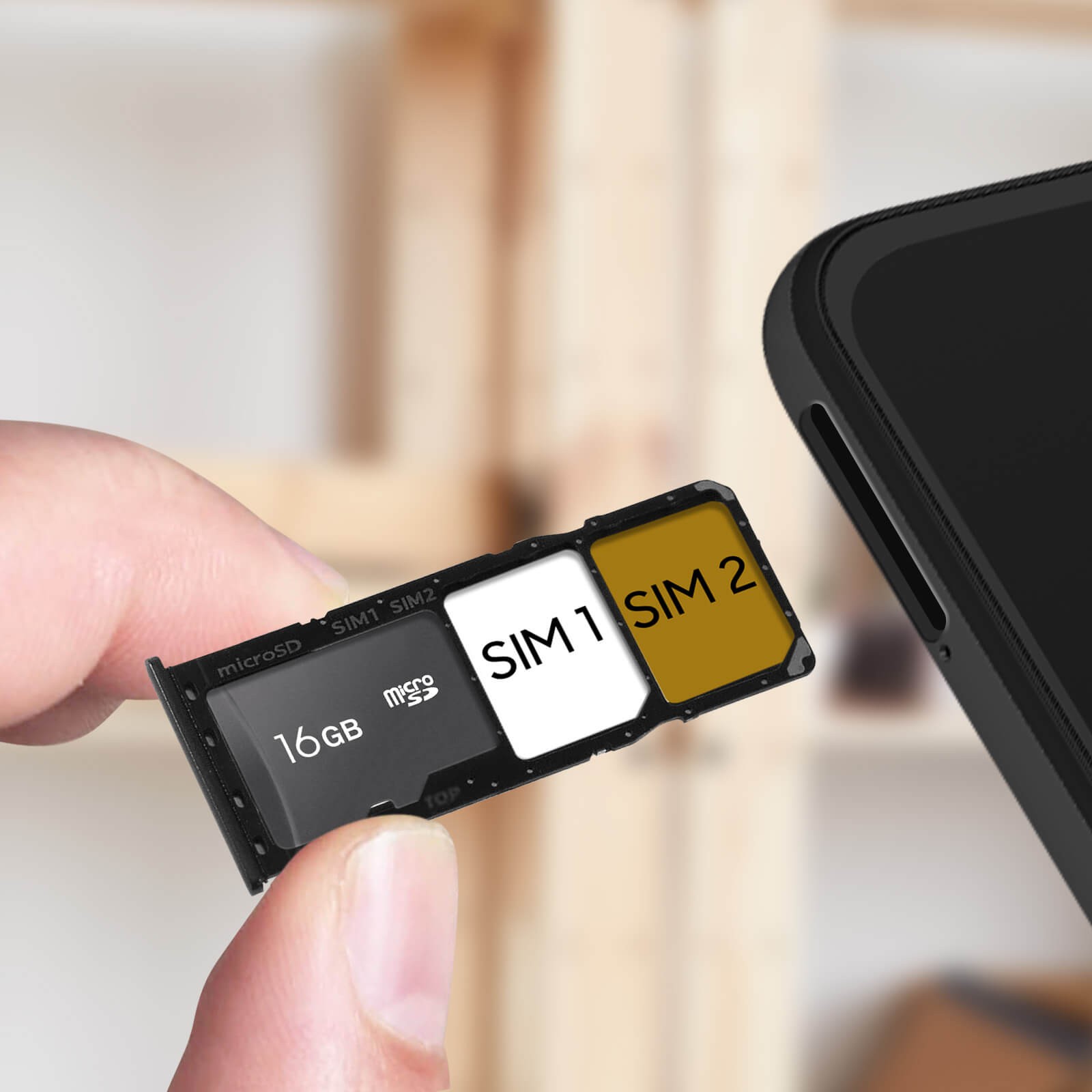 Logement carte SIM noir résistant pour Galaxy A13 4G - 3
