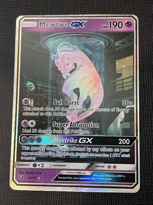 Pokémon Mewtwo GX TCG Shining Legends Holo Card 78/73 Secret Rare