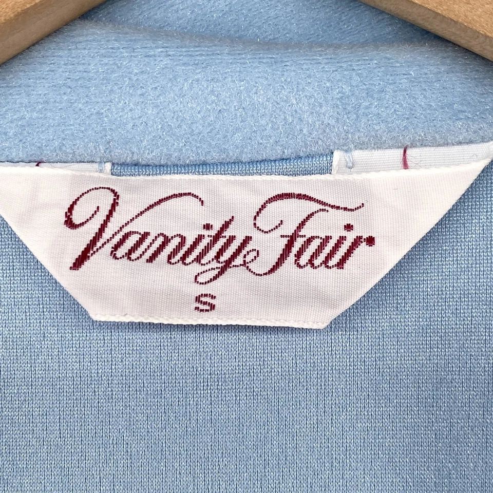 VANITY FAIR Bata S Casa Abrigo Polar Perla A Presión Manga Larga Vintage Azul EE. UU. Foto 4 de 4