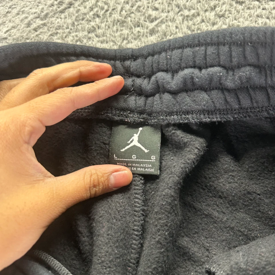 Vintage Jordan Sweatpants Mens L Black Fleece Lined Baggy Athletic Jumpman Logo - Image 3 of 4