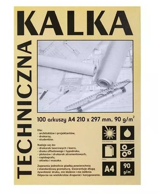 5902927100557 Kalka kreślarska A4/100 arkuszy 90g Koh-I-Noor