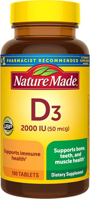 Vitamin D3 2000 IU (50 Mcg), Vitamin D Supplement for Bone, Teeth, Muscle and Im