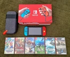 Nintendo Switch HAC-001 (-01) Handheld Console 32GB Console Bundle with 6 Games.