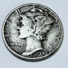 1943 Mercury Dime 10C 90% Silver Liberty Winged Cap Design #5860