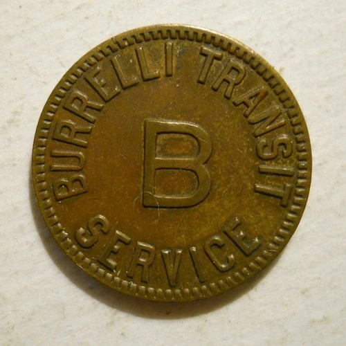Burrelli Transit Service (East Pittsburgh, Pennsylvania) transit token - PA325A - product listing photo