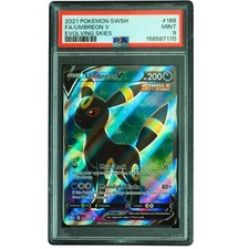 Carta Pokemon Umbreon V #188/203 Evolving Skies Ultra Rara PSA 9*TEW