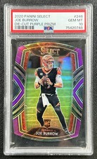 JOE BURROW PSA 10 2020 PANINI SELECT #246 ROOKIE PURPLE PRIZM DIE CUT CLUB 0748