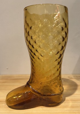 Vintage Empoli MCM Blue Diamond Optic Large Glas Reitstiefel Vase