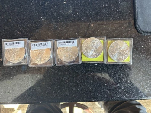 2013 Silver eagle Dollar Uncirculated 5 Pieces