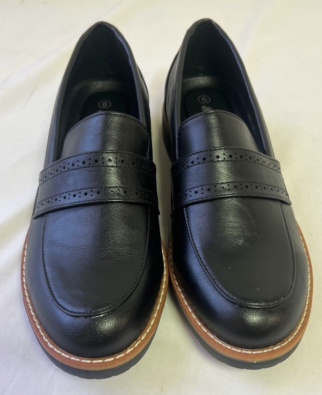 Board Angels Women’s Diane Loafers Black PU UK6 image 5