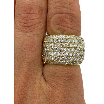 John Apel 18K Yellow Gold Diamond Pave 5.00tcw 18.1gm Ring