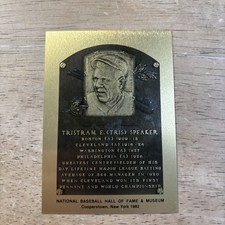 TRIS SPEAKER, Indians/Red Sox/A's/Senators Official Hall of Fame Metallic plaque