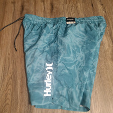 NWT Hurley men XL Lined Trunks Volley Shorts Board Swim 8in Tie dye