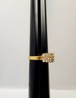 Vintage Three Row Diamond Cluster Cocktail Ring Fashion Costume  Gold Tone — photo 3