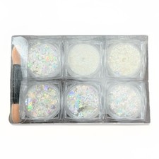 6 Piece Glitter Body Face Makeup White Glitter New Sealed