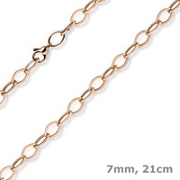 7Mm Phantasie Armband Armkette Aus 585 Gold Rotgold GläNzend 21Cm