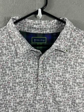 William Murray Golf Polo Performance Shirt Men’s Large Gray Cherry Cocktail Prep