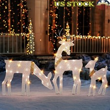 LED Christmas Yard Decorations Family 3 Pack Holiday Lights Indoor Outdoor New