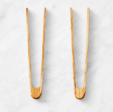 Williams Sonoma Olivewood Tongs, Set of 2 NEW