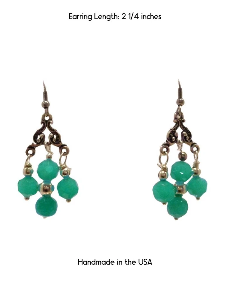 Pendientes Araña Cristal Aqua Plata - Pendientes Araña Cristal Vintage Foto 2 de 2