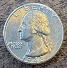 1948 P Washington Quarter Silver Uncirculated Uncertified US Coin