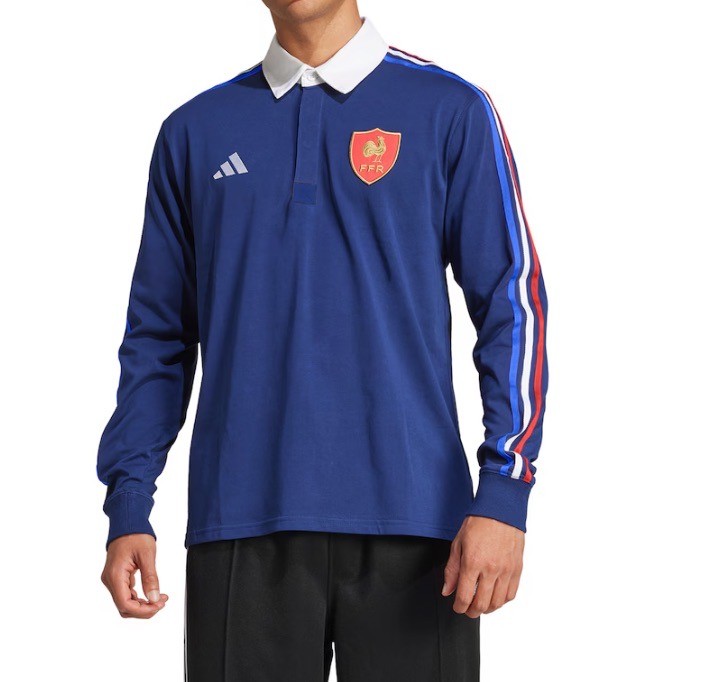 Adidas France Rugby Culture Polo Longsleeve Jersey Jp0364 Mens Size M
