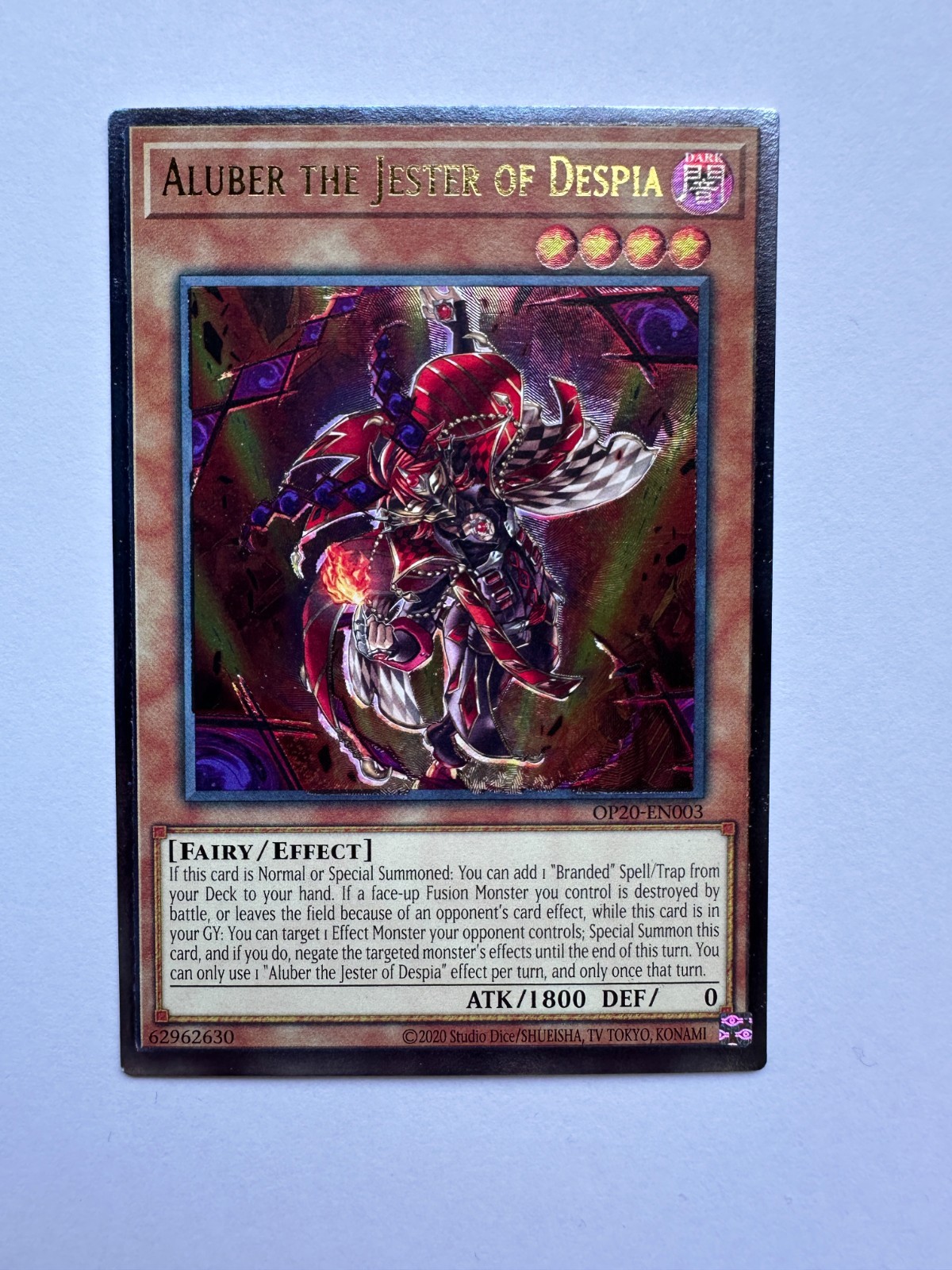Aluber the Jester of Despia OP20-EN003 YuGiOh OTS Tournament Pack 20 trading card — raw and PSA graded price guide