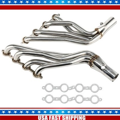 Stainless Steel Long Tube Headers for Chevy GMC 07-14 4.8L 5.3L 6.0L w/ Gaskets