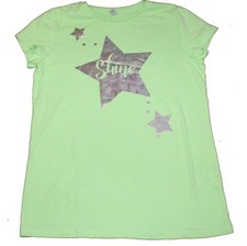  T-SHIRT SHIRT GRÜN SILBER STERN   SCHRIFTZUG  IDEXE Gr. 146 w. NEU