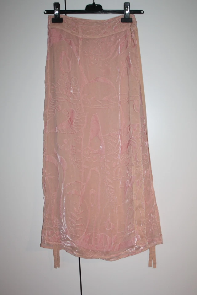 Coconn Commerz Privatsachen Rock Rosé Ausbrennersamt Seide Gr. S - Bild 2 von 4