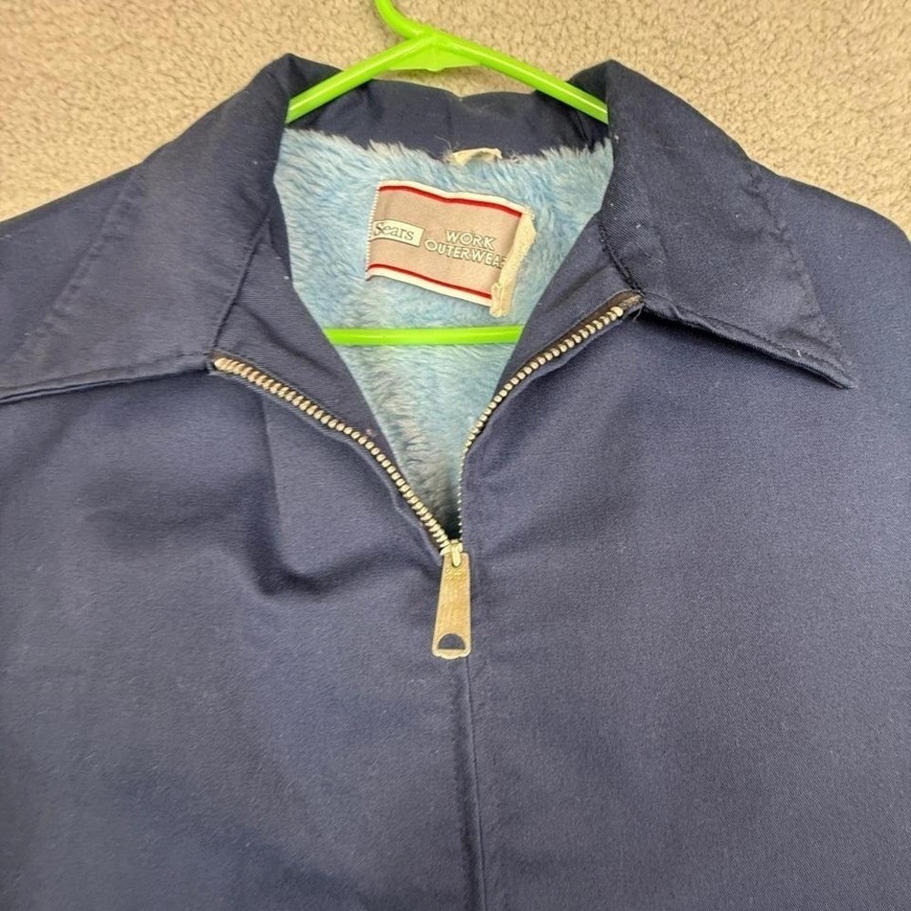 ジャケット・アウター sears Vintage Sears Work Outerwear Jacket Mens XXL Blue Faux Fur Lined